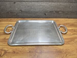 Christofle Albi French Silverplate Large Rectangle Serving Tray with Handles